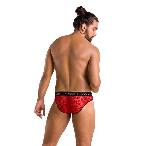 Чоловічі напівпрозорі труси Passion 031 SLIP MIKE S/M Red, під леопард | Зображення 3