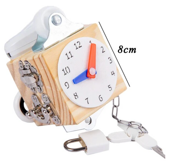 Ігри Монтессорі, зайнятий куб, дитяча дерев'яна іграшка, багатофункціональна розблокувальна гвинтова гра, | Зображення 1