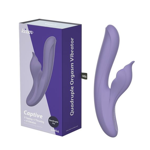 Вибратор Сhisa Kissen Captive с клиторальным отростком, фиолетовый sexstyle
