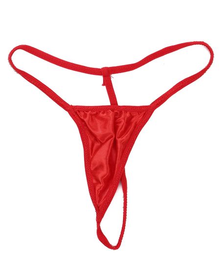 Жіночий еротичний короткий халат з поясом та стрінгами We Love M Червоний | Зображення 3