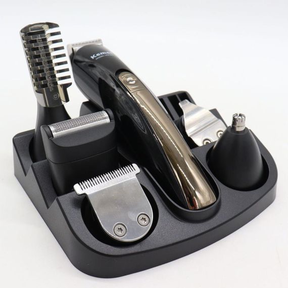 Машинка для стрижки волосся 11в1 Kemei KM 600 з насадками / Тример чоловічий для бороди з підставкою | Зображення 2