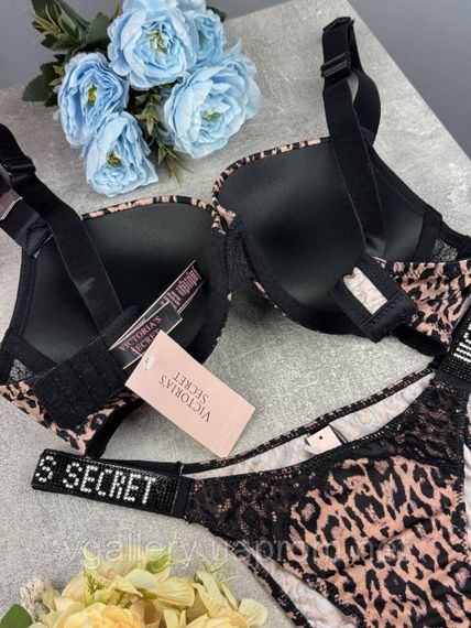 Жіночий комплект Victoria's Secret, комплект зі стразами та мереживом, жіночий комплект Вікторія Сікрет — Нованка 2026 85С, Леопар | Зображення 1
