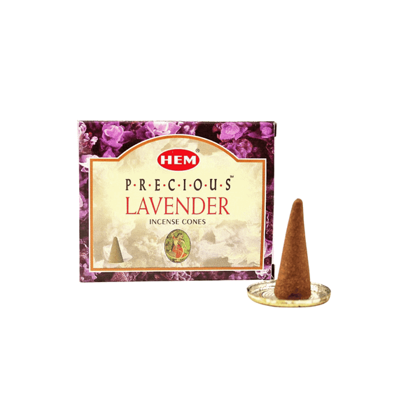 Ароматичні конуси Precious Lavender Коштовна Лаванда 10 шт. в уп. + підставка Hem 8901810480032