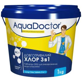 Дезінфектант 3 в 1 МАХ на основі хлору MC-T, AquaDoctor, (пігулка 200гр), 1 кг