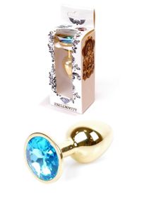 Анальная пробка - Jewellery Gold Plug Light Blue sexstyle