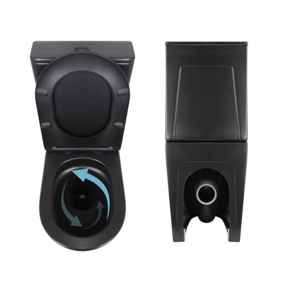 Комплект 2 в 1: напольный унитаз Qtap Robin Matt Black QT13226083AMB + набор гигиенического душа Lidz Aria Black LDARI110BLA43394 | Зображення 4