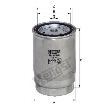 Фильтр топливный Hyundai Tucson 1.6-2.0 CRDi 15- / Kia Sportage 1.6-2.0 CRDi 15-, Hengst, H489WK,