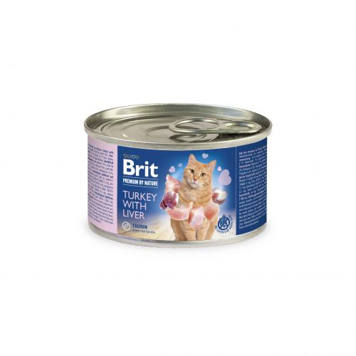 Вологий корм Brit Premium паштет для котів з індичкою та печінкою 6 шт*200 г