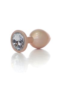 Анальна пробка - Jewellery Pearl Gold Plug Clear M