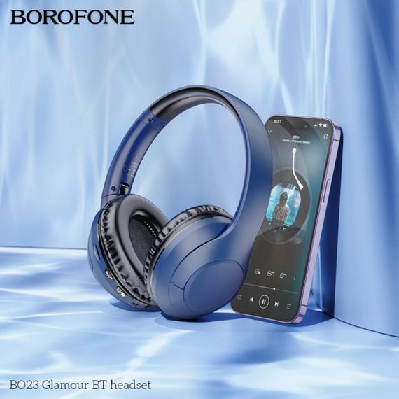 Бездротові навушники BOROFONE BO23 Glamour BT headset Blue | Зображення 2