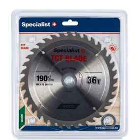 Диск пильный по дереву Specialist+ 190x36Tx30/20/16