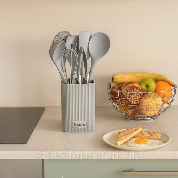 Набор кухонных предметов из силикона, Кухонные принадлежности поварешка, Качественный силиконовый набор HL-75 | Зображення 1