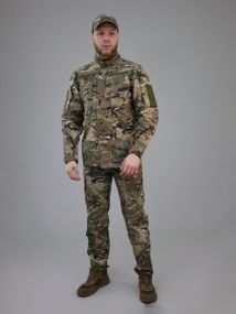 Тактический костюм ВСУ рип-стоп Мультикам, Армейский костюм мультикам с липучками под шевроны для военных