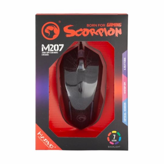 Мишка Marvo M207 LED USB Black (M207) | Зображення 4