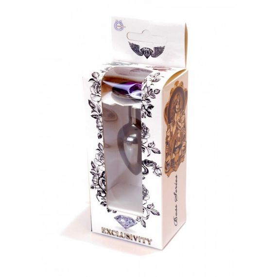 Анальна пробка з каменем Plug-Jewellery Dark Silver PLUG-Purple розмір S | Зображення 8