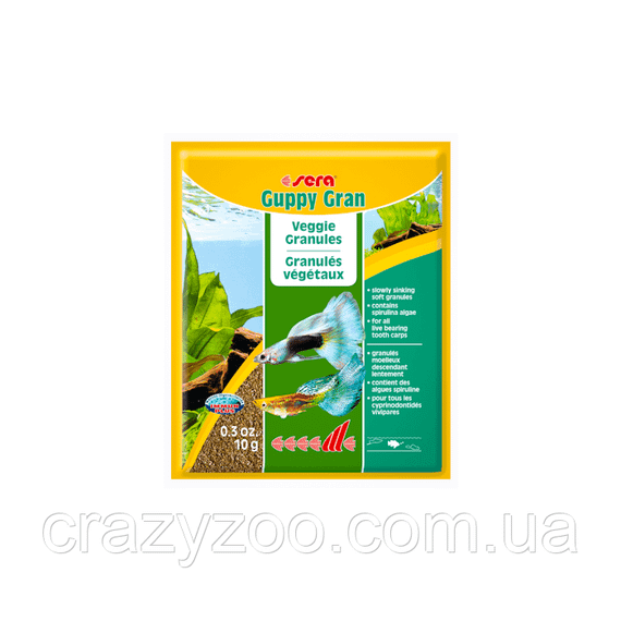 Корм для риб гуппі Sera Guppy Gran у гранулах 10 г 00712