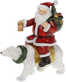 Новогодняя фигурка-статуэтка Santa Christmas light красный