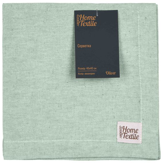 Серветка Ardesto Oliver, 40х40см, 100% бавовна, аквамарин (ART06OA)