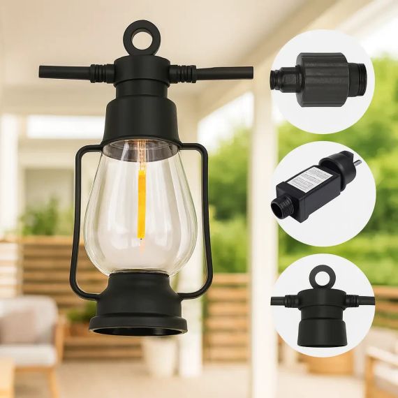 Вулична гірлянда, підвісні ретро-лампи 220 В, тепле світло SFK-49 | Зображення 1