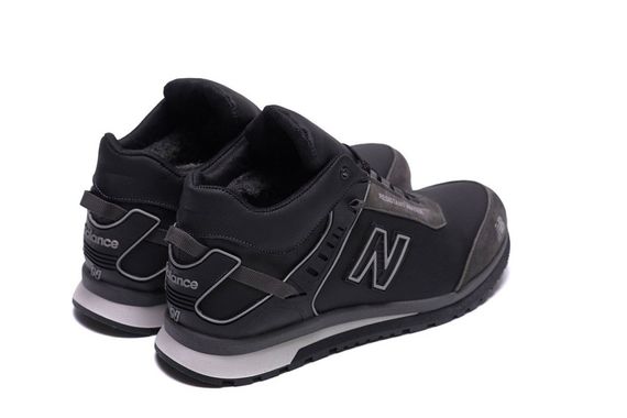 шкіряні зимові кросівки New Balance колір сірий /чорний | Зображення 2