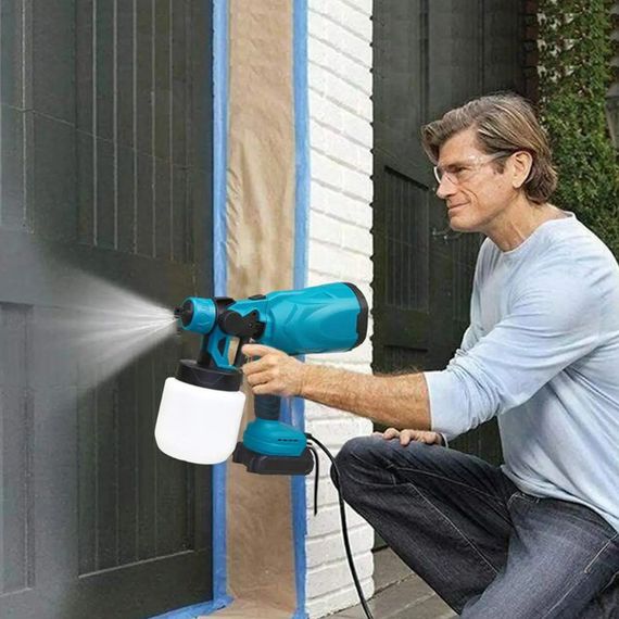 Краскопульт акумуляторний Krafftec 48V/2Ah, 600 W, 800 мл, фарборозпилювач портативний, 2 акумулятори | Зображення 4