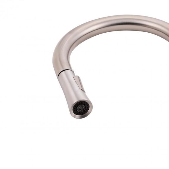 Змішувач для кухні Qtap Evicka з висувним виливом QTEVI91103UN Brushed Nickel PVD | Зображення 5