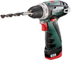 Metabo Шурпокрут-дриль POWERMAXX BS BASIC, акумуляторний, 2*12В, 2 Аг, 0-360/0-1400об/хв, патрон 1-10мм, шестигранник, 17/34Нм (600984500)