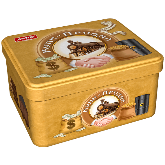 Настольная игра  "Купи-продай"карточная игра для компании в металической коробке