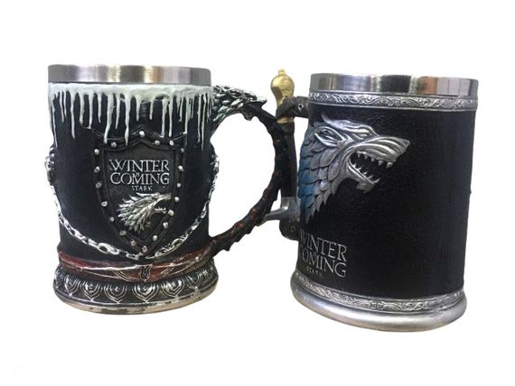 Подарунковий набір Чашка Келих 3D Гра Престолів Game Of Thrones Winter Is Coming Stark Старк | Зображення 3