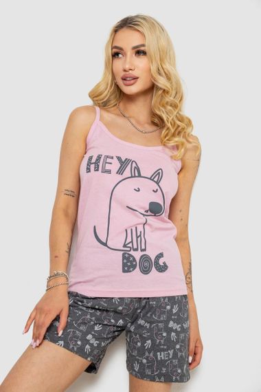 Пижама женская с принтом, цвет розовый, 243R9637