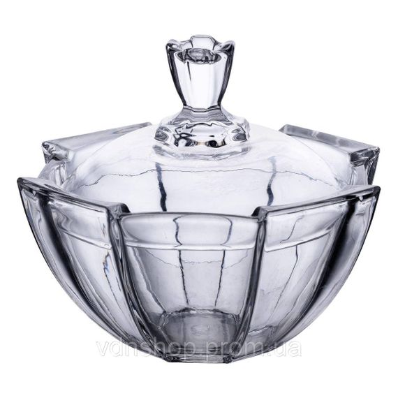 Сахарница с крышкой Ø 15 см ваза сахарница круглая стеклянная HP-4-120