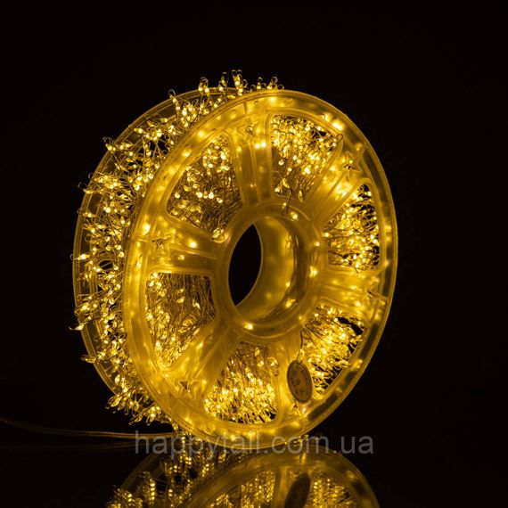 Новогодняя гирлянда комнатная роса Хвойная лапа 50 м 1500 LED белый провод Желтое сияние D1500L50MWY | Зображення 1