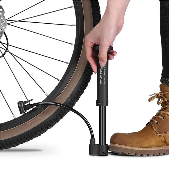 Насос велосипедний West Biking з насадками для матраців кола м'ячів | Зображення 1