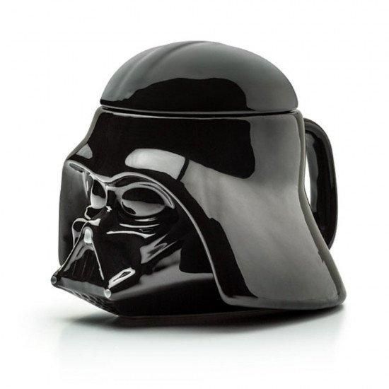 Кухоль Чашка з кришкою Star Wars Дарт Вейдер Star Wars 3D (Чорна) Кераміка