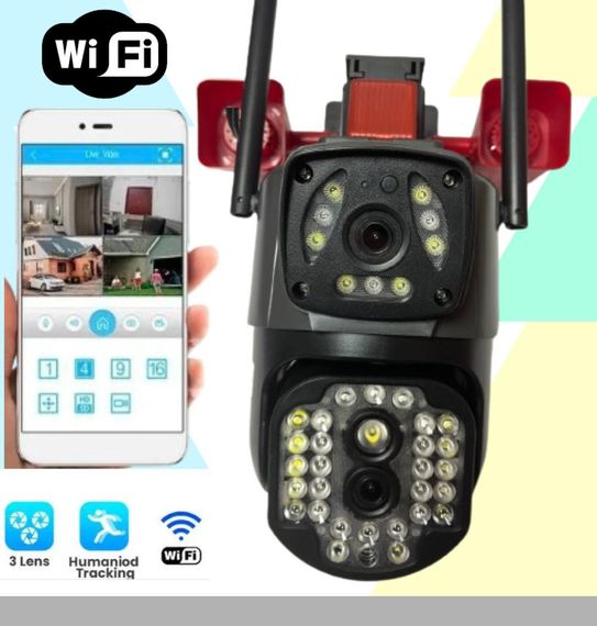 Вулична поворотна IP-камера з мигалкою 200Вт 4K A28B V380 (46282-_1112)