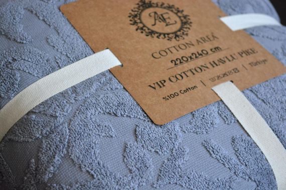 Махрове покривало Cotton Area 220 х 240 см Сіре | Зображення 2