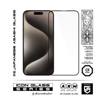 Стекло защитное Armorstandart Icon 3D iPhone 15 Pro Black 2pcs (ARM74270) | Зображення 1