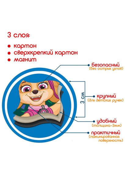 Дитячий набір магнітів Щенячий патруль "Мчимося на допомогу" Magdum ML4034-33 | Зображення 2