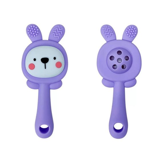 Силиконовый прорезыватель-погремушка "Зайка" MGZ-0427(Violet)