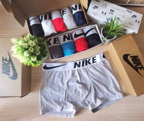 Мужские трусы Nike, мужские трусы Найк, Хлопковые трусы Найк Премиум качества, мужские боксерки Найк Серый, M