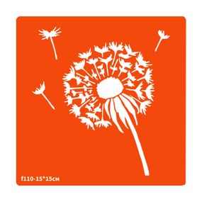 Трафарет для био-тату Одуванчик f110-15*15см, размер 15х15см