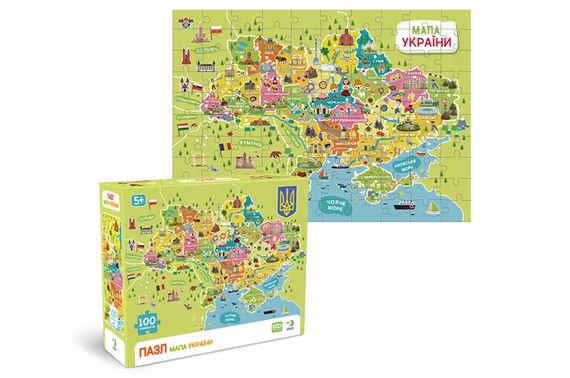 Пазли - 100 елм. - 300706 "Мапа України" DoDo | Зображення 1