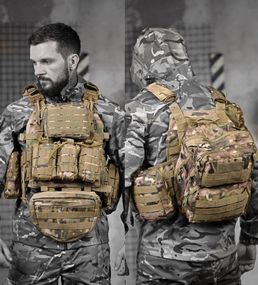 Плитоноска 4 точки сброса Single sword mtk с рюкзаком РП7354