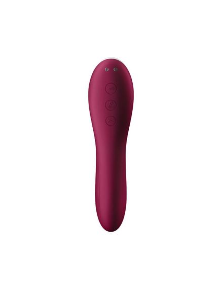 Вакуумний стимулятор із вібрацією Satisfyer Dual Crush, Винний червоний | Зображення 2