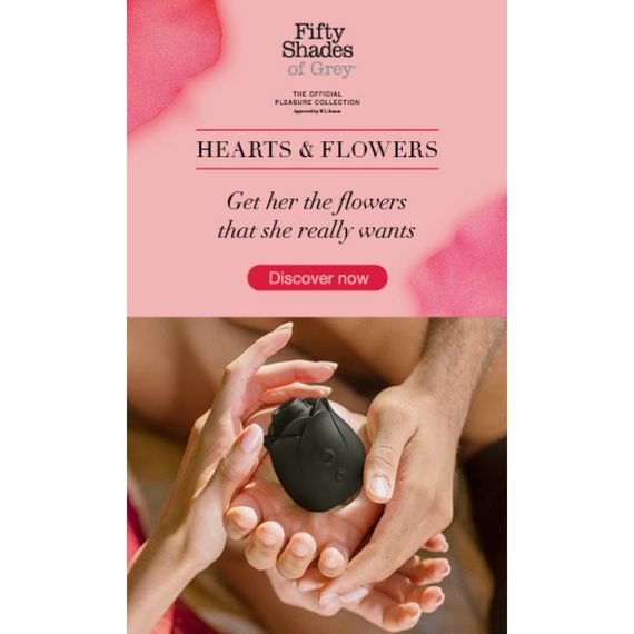 Кліторальний стимулятор у формі троянди Fifty Shades of Grey Rose Clitoral Suction чорного кольору Sex Aura | Зображення 6