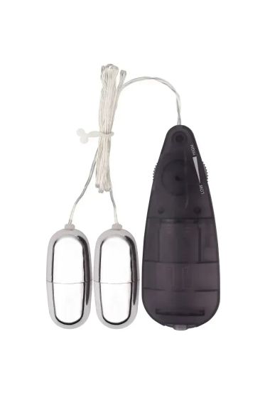 Виброяйца с пультом Chisa Hi-Basic Dual Delight Vibrating Bullets, серебристые Sex Aura | Зображення 1