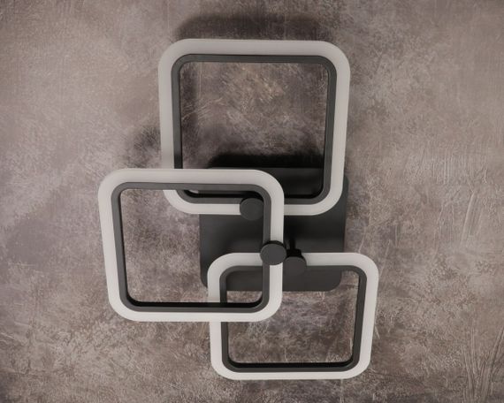 Люстра світлодіодна стельова LED світильник для квартири на стелю лед з пультом 25622 Чорний 11х41х60 см. | Зображення 4