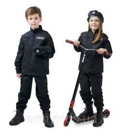 Костюм дитячий ARMY KIDS Поліцейський для хлопчиків і дівчаток колір чорний