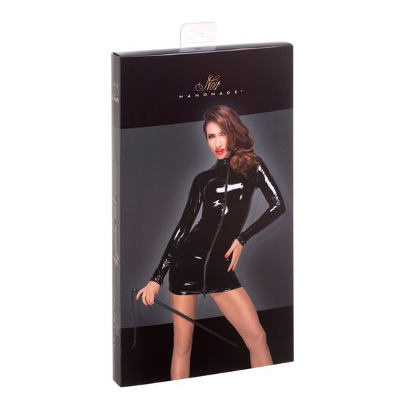 Мини-платье лаковое Noir Handmade F187 PVC mini dress Черное M | Зображення 5