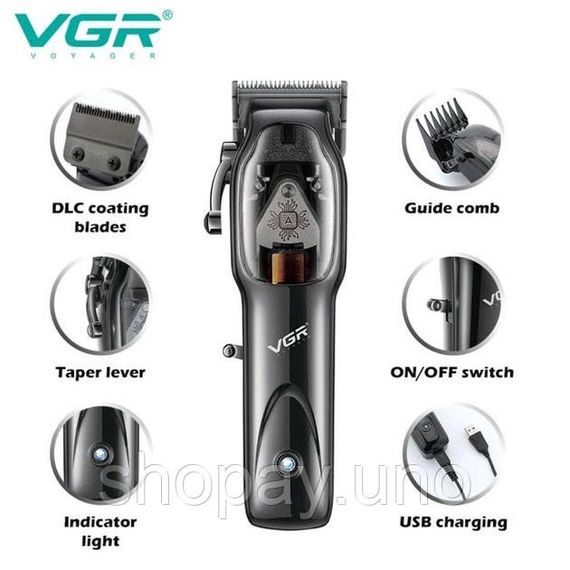 Бездротова акумуляторна машинка для стрижки волосся VGR Hair Clipper V-653 Voyager IS-29 | Зображення 8